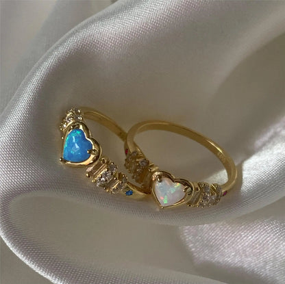 Opal Hearts Ring