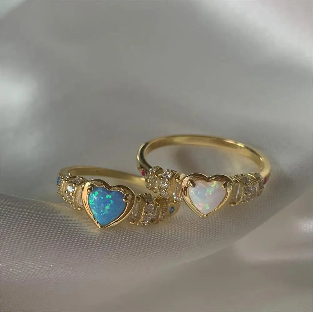 Opal Hearts Ring