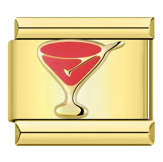 Gold Martini Charm
