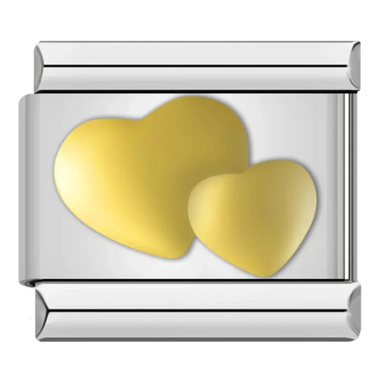 Dual Golden Hearts Charm