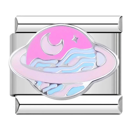 Pink Saturns Charm