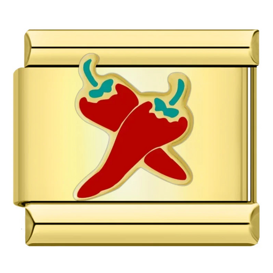 Gold Spicy Peppers Charm