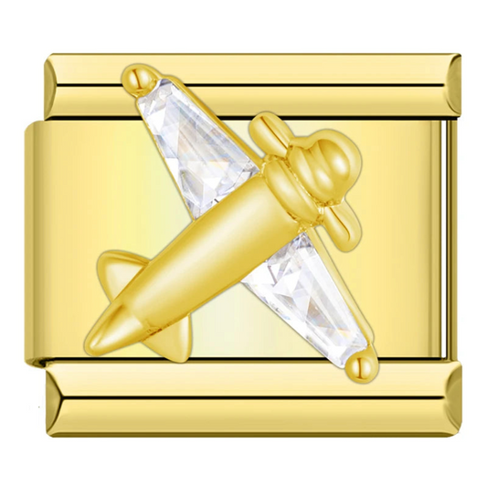 Gold Plane Charm