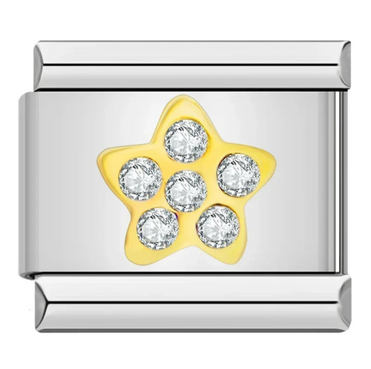 Silver Gem Star Charm