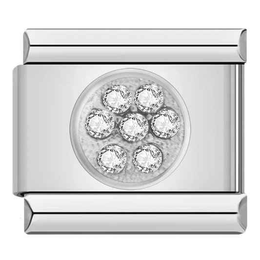 Silver Diamond Cluster Charm